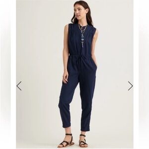 Lucky Brand Hayley Dark Blue Sleeveless Cotton Jumpsuit size XL